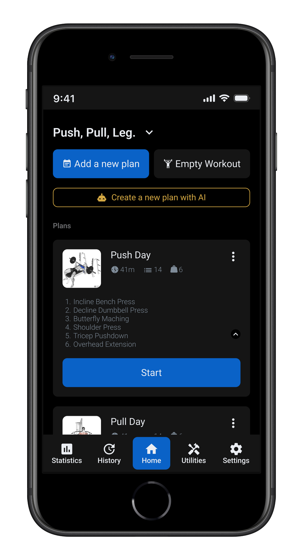 Redesigned home screen