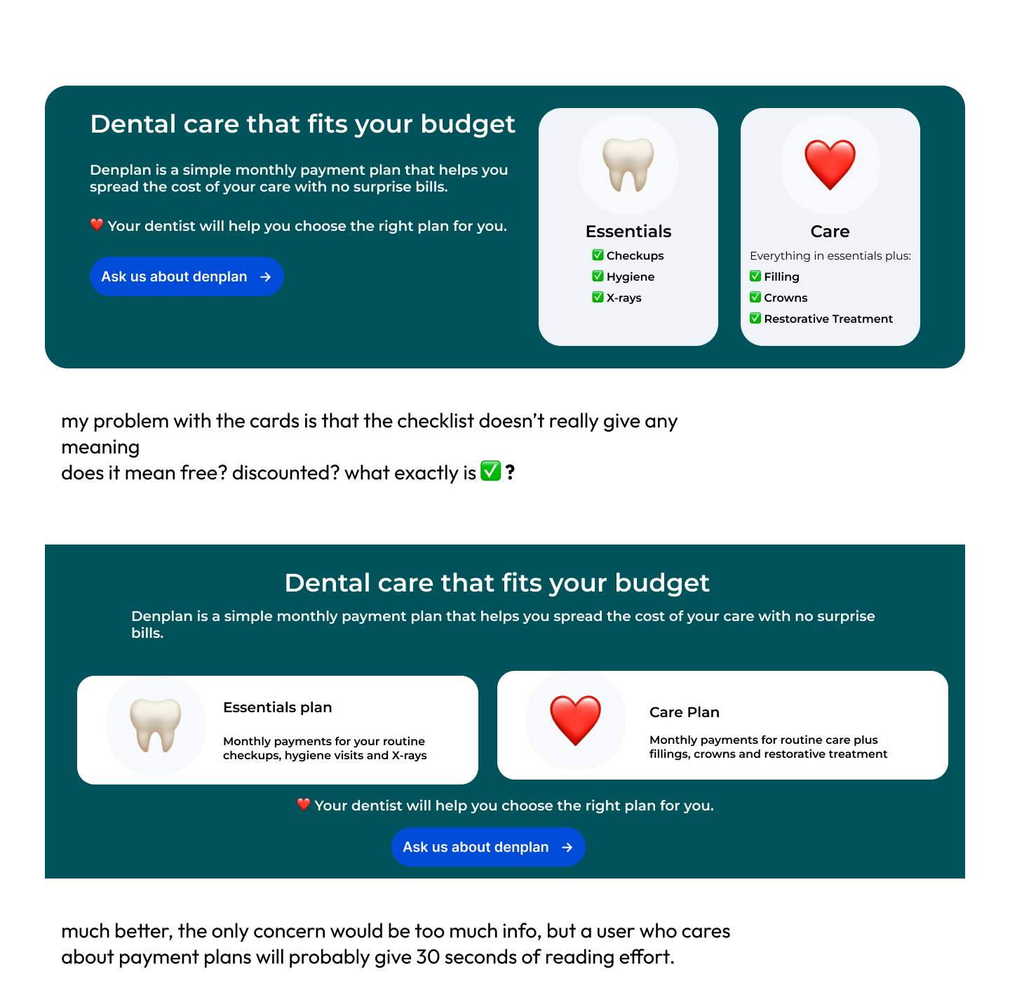 Denplan section sketch