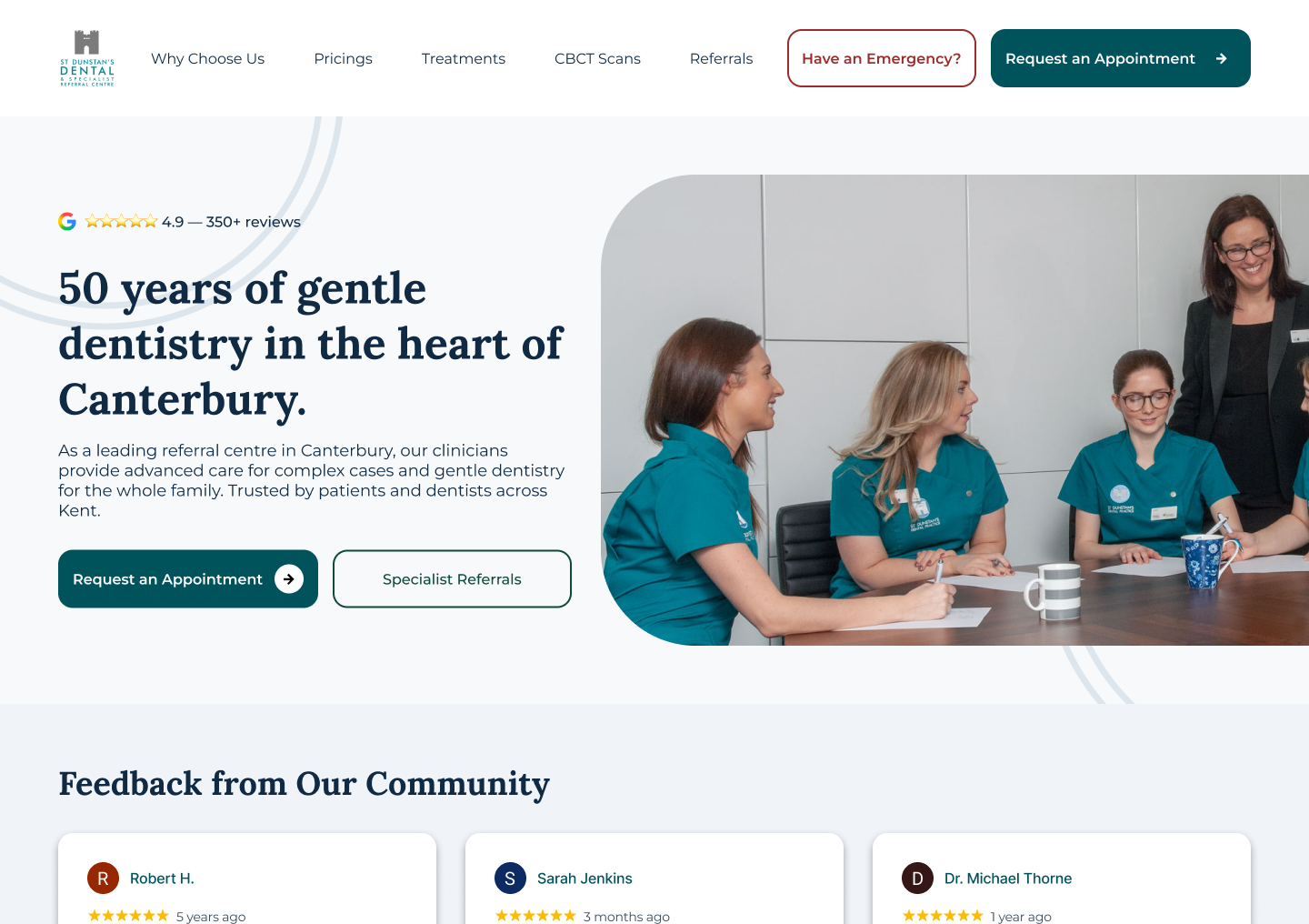 Redesigned St. Dunstan's hero — after