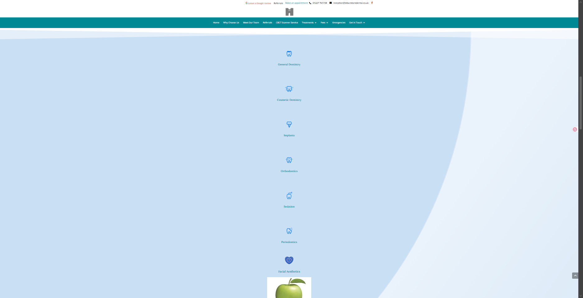 Original services list — full-width vertical rows