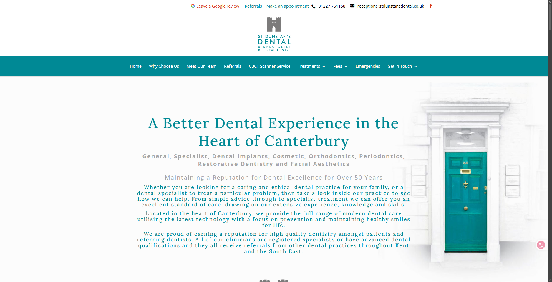 Original St. Dunstan's hero section